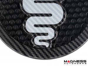 Alfa Romeo 4C Carbon Fiber Speaker Grill Covers - Alfa Logo in White Alfa Romeo 4C Carbon Fiber Speaker Grill Covers - Alfa Logo in White